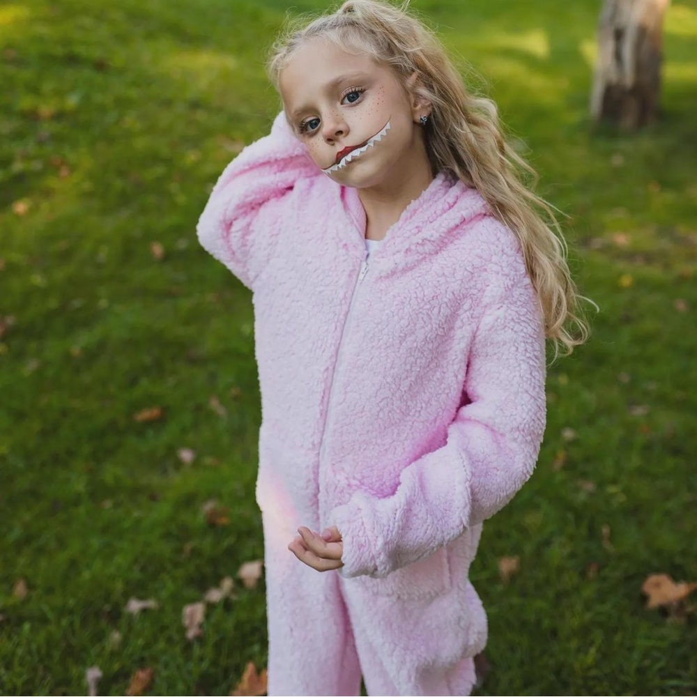 Pink plush monster Labubu costume, Easter Bunny Outfit for Girls - Picture 2 of 5